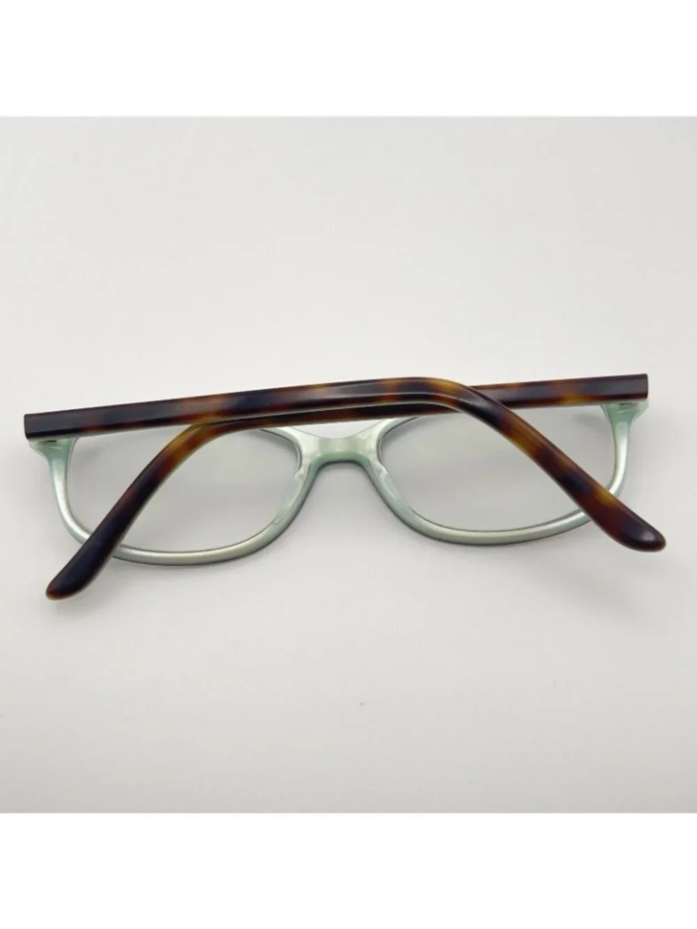 Bulova IXTAPA Havana Mint Eyeglass Frame Oval Blue Brown Full Rim 53-16-140 Case
